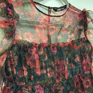 Floral organza top